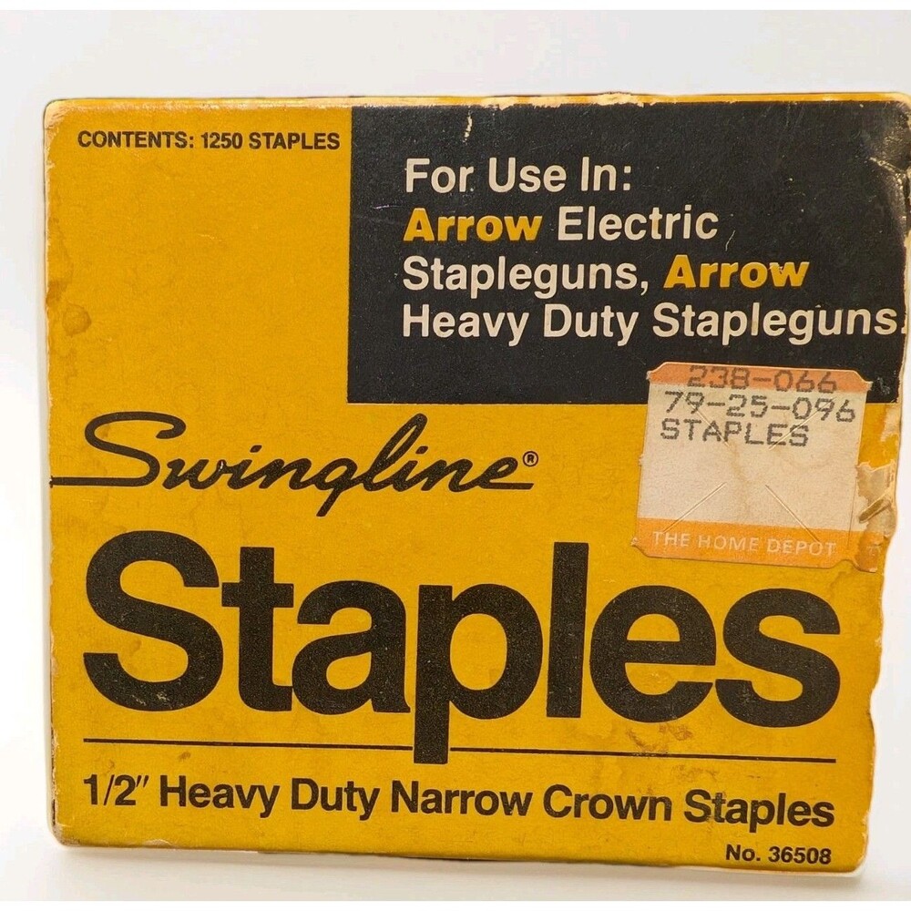Vtg Swingline 1/2" Heavy Duty Narrow Crown Staples for Arrow Staple Guns